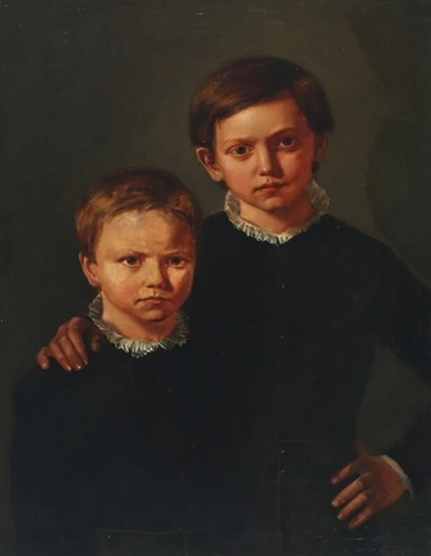 Doppio ritratto da bambino di Wlliam e Alfred Bloch